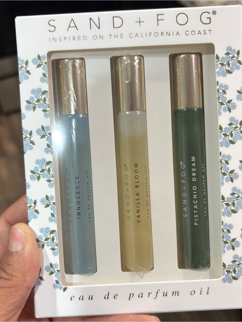 Eau de Parfum Oil Trio — Blue, Cream & Green
